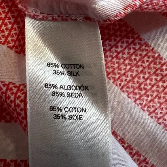 Chico's Women's Top Button Down Shirt Striped Size 1 3/4 Sleeve Silk Blend - Picture 6 of 8